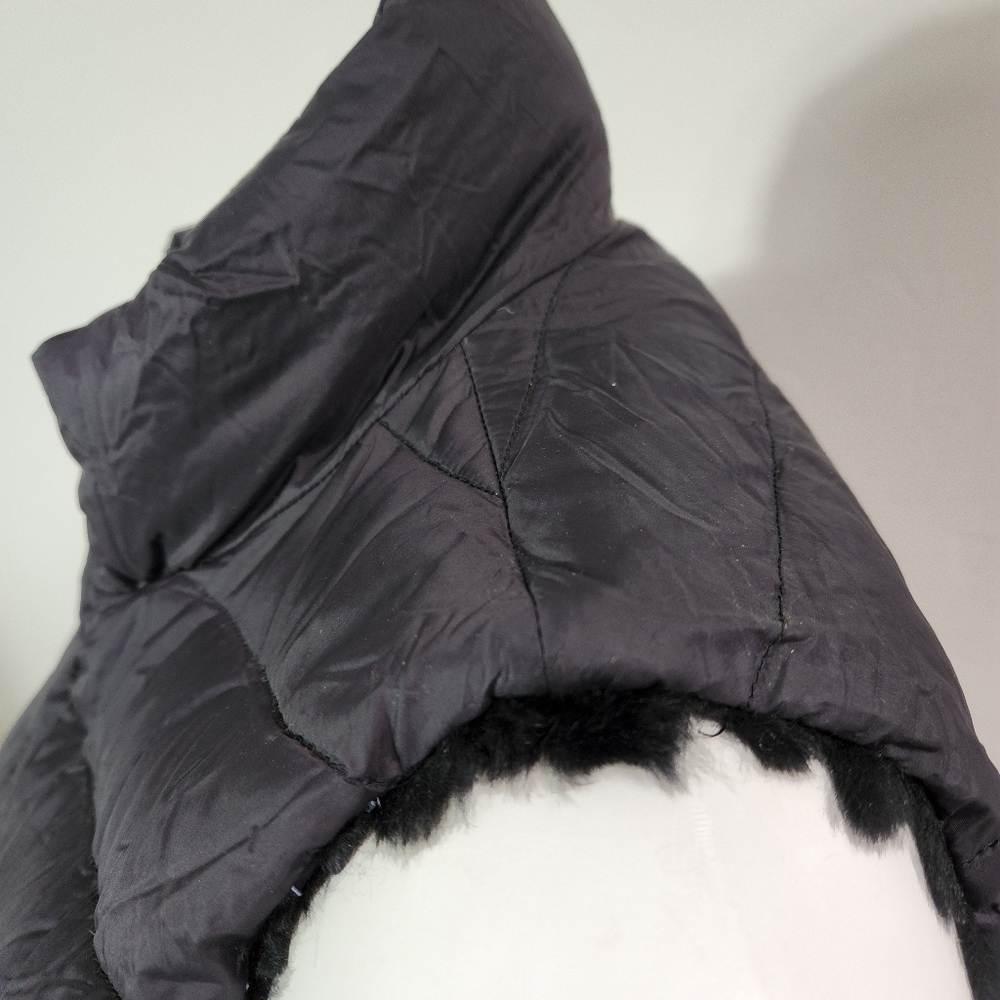 Athabasca Black Black Vest S Reversible Rabbit Fur Full Zip Down Feather Soft - Picture 12 of 14